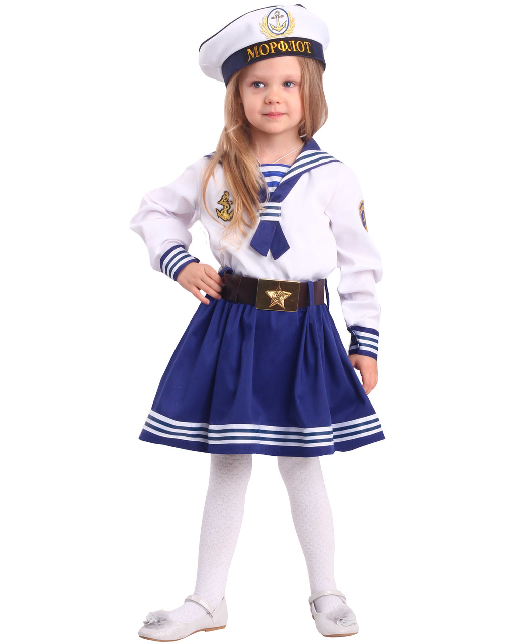 Детский карнавальный костюм Морячка для девочки Пуговка - фото 1 - id-p189975489