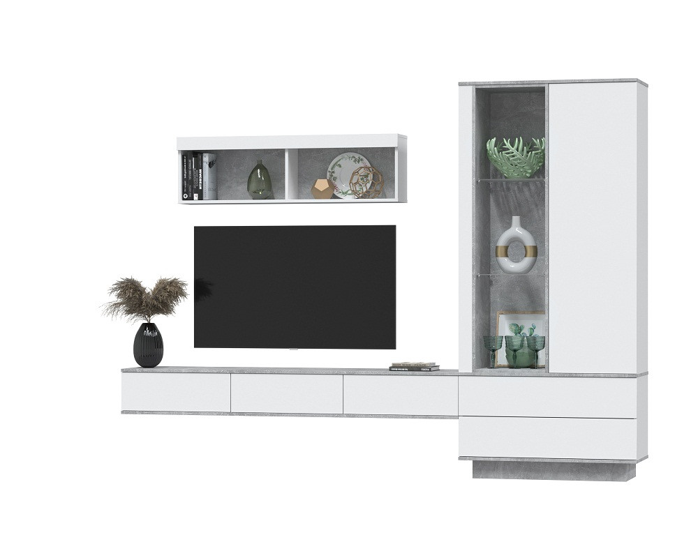 Гостиная Quartz-10 Белый платинум - Бетон