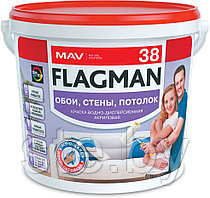 Краска FLAGMAN 38 обои, стены, потолок (белый) 5л (7 кг)