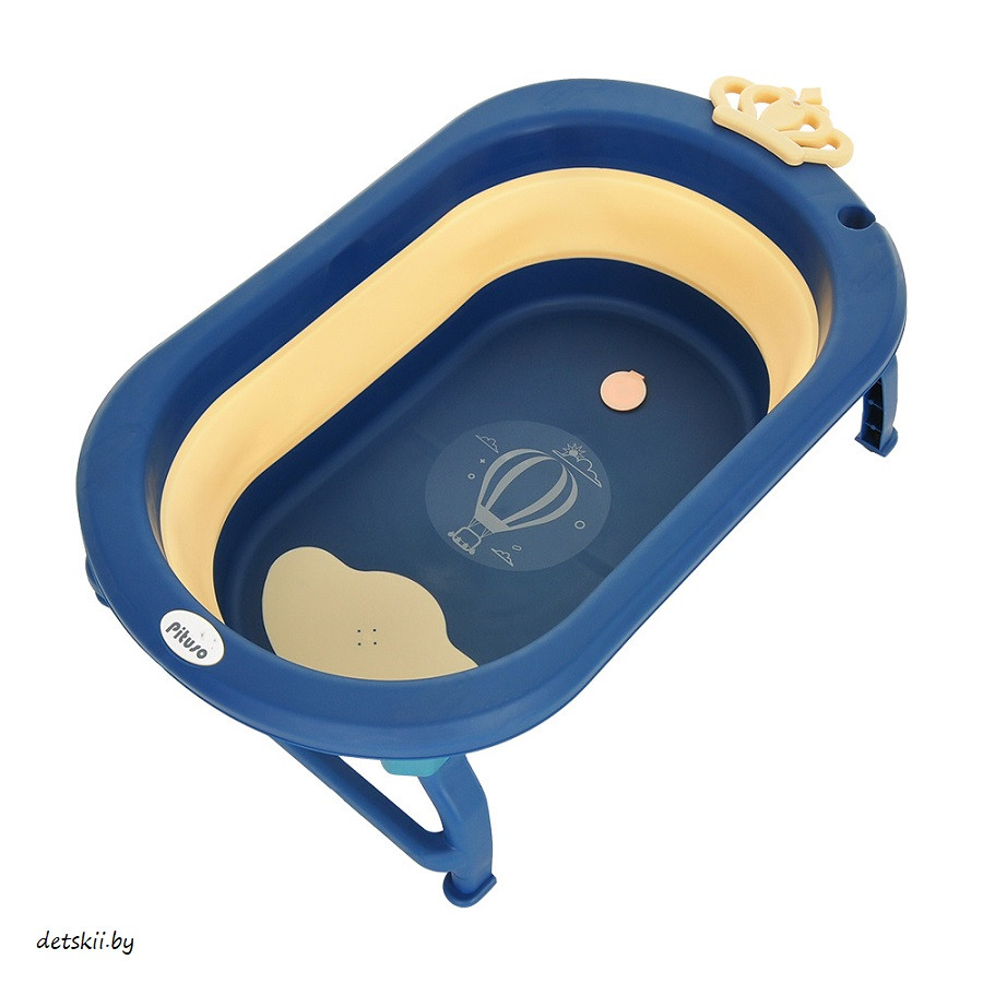 Детская ванна складная Pituso 87 см обновленная Синий с желтым - фото 1 - id-p189984892