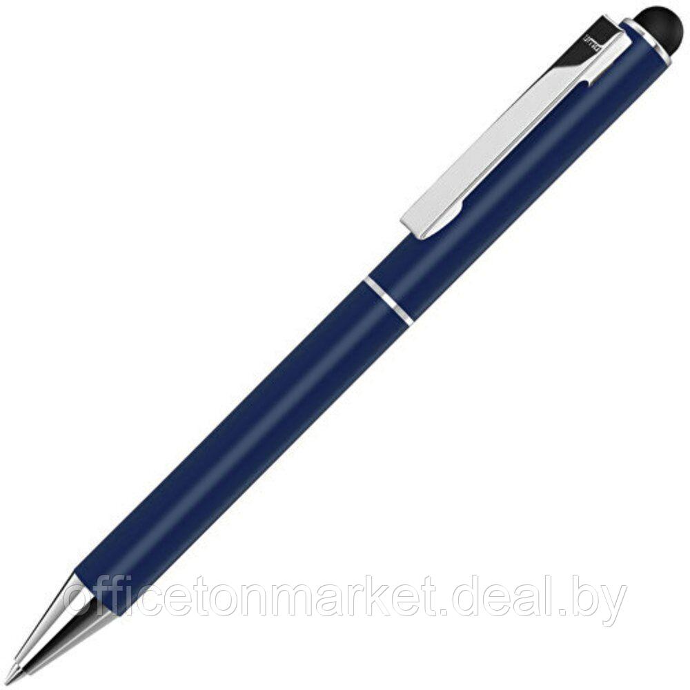 Ручка шариковая автоматическая "Straight Si Touch", 0.7 мм, темно-синий, серебристый, стерж. синий - фото 1 - id-p171907353