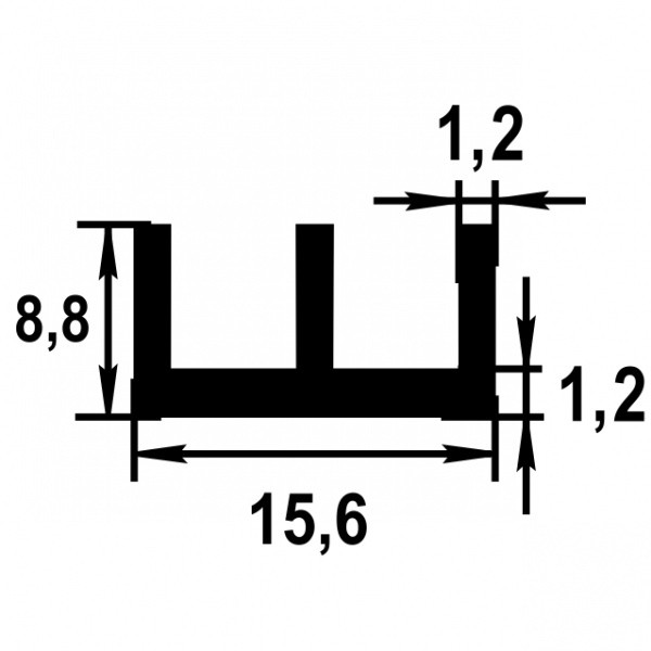 Ш-профиль 8,8х15,6х6*1,2мм анод бронза 1м - фото 2 - id-p189986536