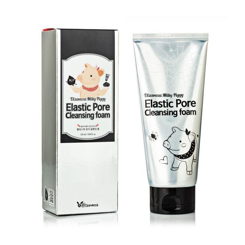 Пенка для очищения и сужения пор с древесным углем Elizavecca Milky Piggy Elastic Pore Cleansing Foam (120 мл)