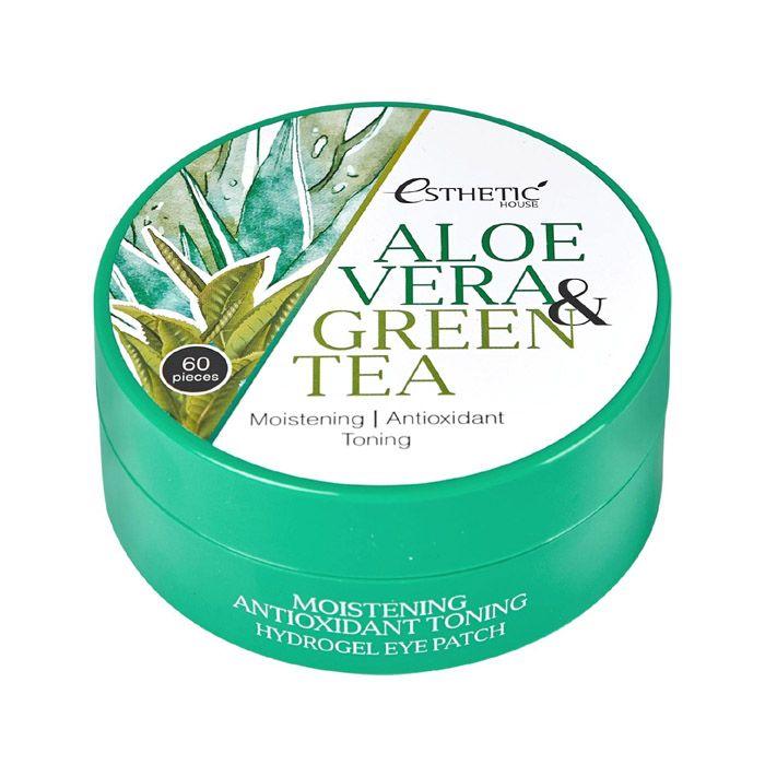 Гидрогелевые патчи для глаз с алоэ и зеленым чаем Esthetic House Aloe Vera&Green Tea Hydrogel Eye Patch (60