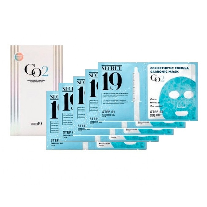Набор для карбокситерапии маска-активатор Esthetic House SECRET19 CO2 Esthetic Formula Carbonic Mask (5 шт)
