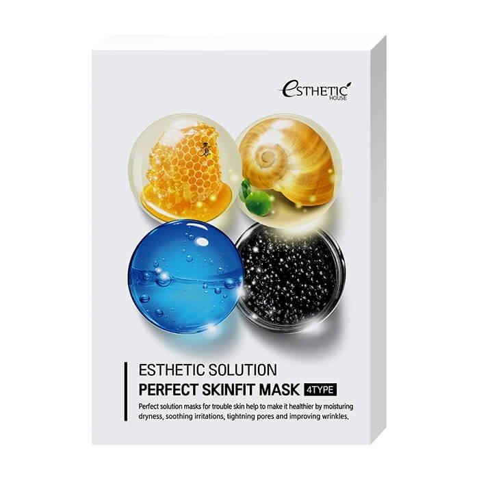 Набор тканевая маска для лица 4 вида Esthetic House Solution Perfect Skinfit Mask 4 Type (25 мл * 4 шт)