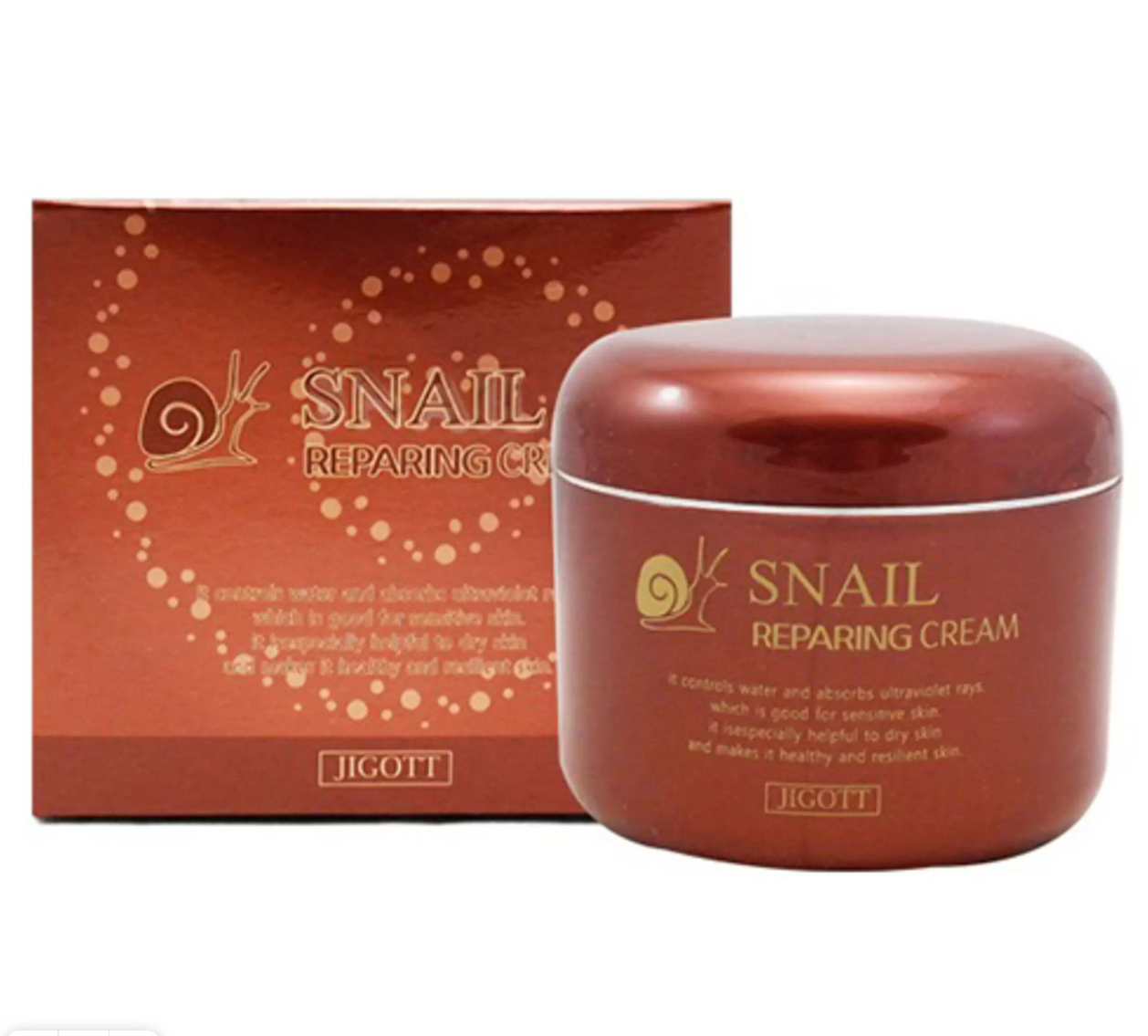Восстанавливающий крем для лица с муцином улитки JIGOTT SNAIL Reparing Cream (100 мл)