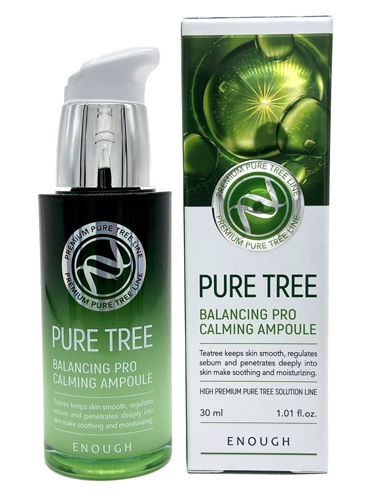 Успокаивающая сыворотка для лица с экстрактом чайного дерева Enough Pure Tree Balancing Pro Calming Ampoule