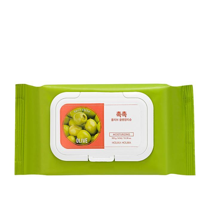 Cалфетки для удаления макияжа Daily Fresh Olive Cleansing Tissue (60 шт) Holika Holika Daily Fresh Olive