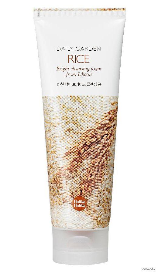 Очищающая пенка с рисом Daily Garden Rice Bright cleansing foam from Icheon Holika Holika Daily Garden Rice