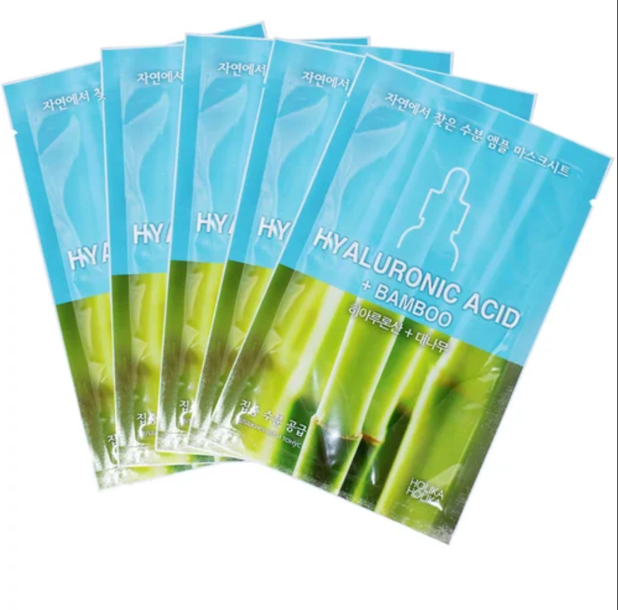 Набор тканевых масок Holika Holika Ampoule Essence Mask Sheet Hyaluronic Acid + Bamboo 5pcs Special Set (18