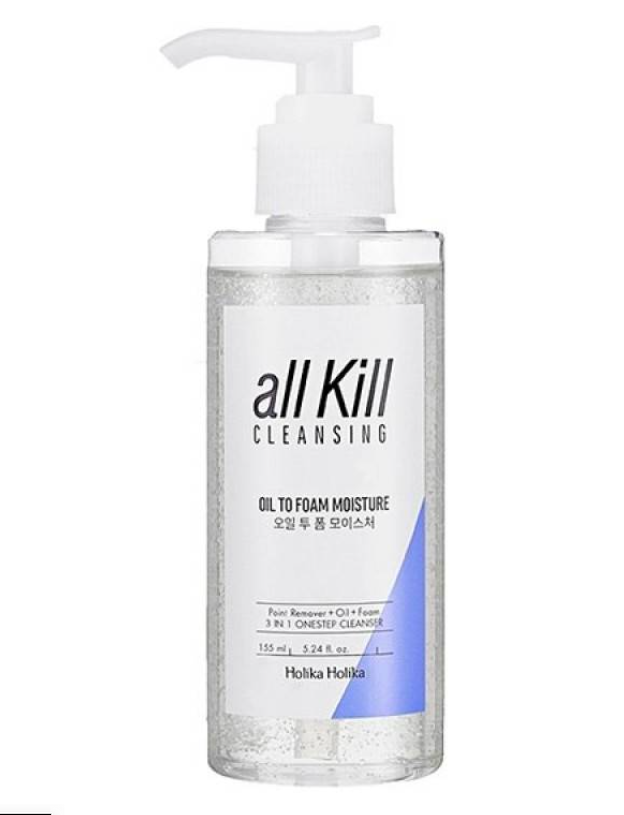 Очищающее гидрофильное масло-пенка All Kill Cleansing Oil To Foam Moisture увлажняющее Holika Holika All Kill