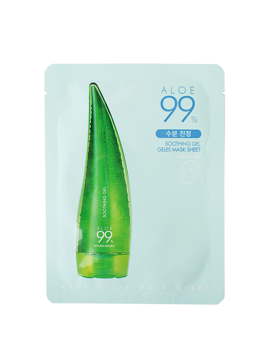 Успокаивающая тканевая маска с экстрактом алоэ Aloe 99% Soothing Gel Gelee Mask Sheet Holika Holika Aloe 99%