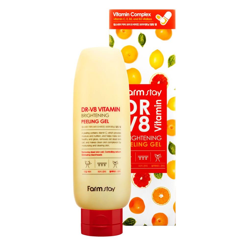 Пилинг-гель для лица с витаминами FarmStay DR-V8 Vitamin Brightening Peeling Gel (150 мл)