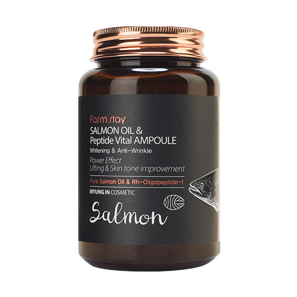 Сыворотка для лица с маслом лосося и пептидами FarmStay Salmon Oil & Peptide Vital Ampoule (250 мл)