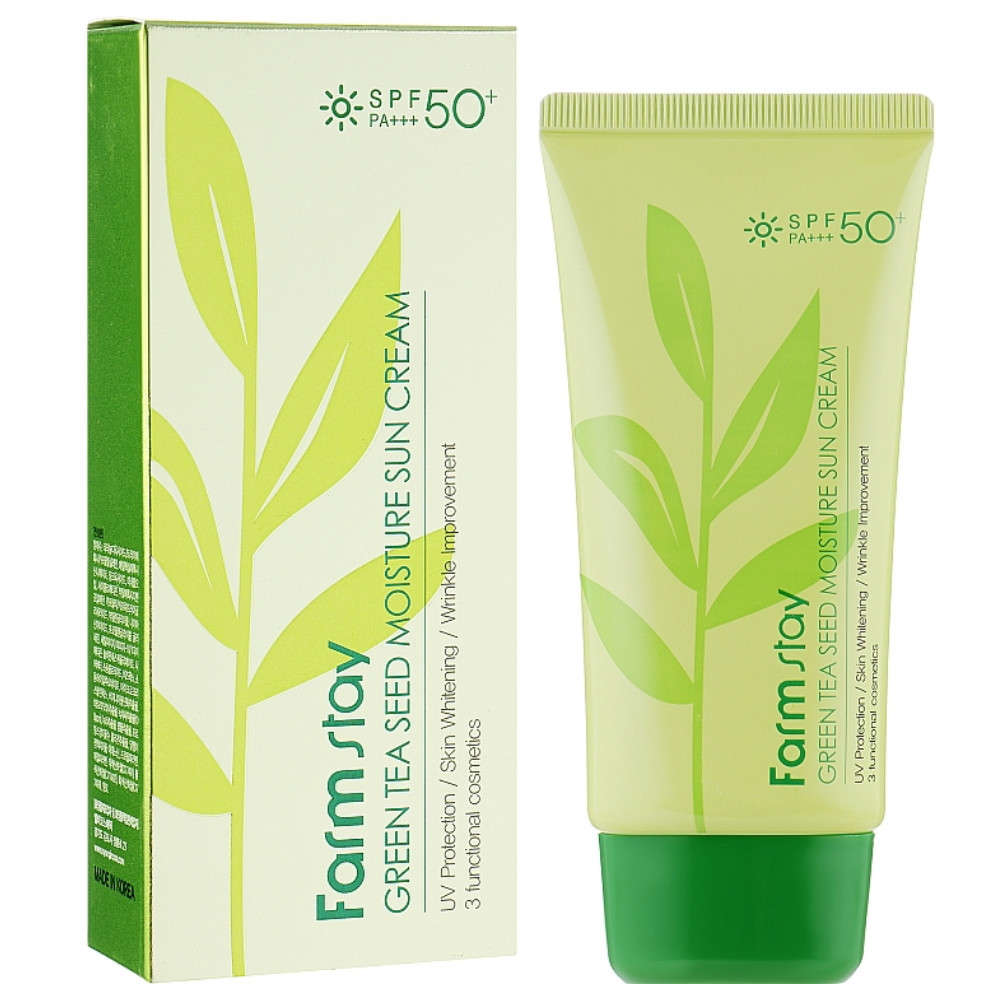 Солнцезащитный увлажняющий крем FarmStay Green Tea Seed Moisture Sun Cream SPF 50 (70 мл)