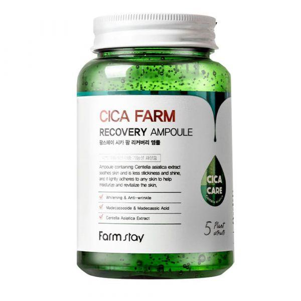 Cыворотка для лица с центеллой азиатской FarmStay Cica Farm Recovery Ampoule (250 мл)