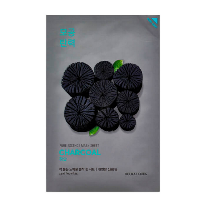 Успокаивающая тканевая маска с углем Pure Essence Mask Sheet Charcoal Holika Holika Pure Essence Mask Sheet