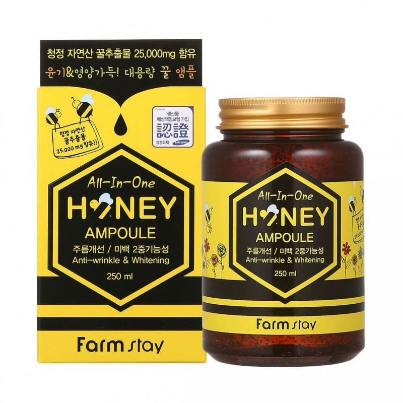 Сыворотка для лица с экстрактом меда FarmStay All-In-One Honey Ampoule (250 мл)