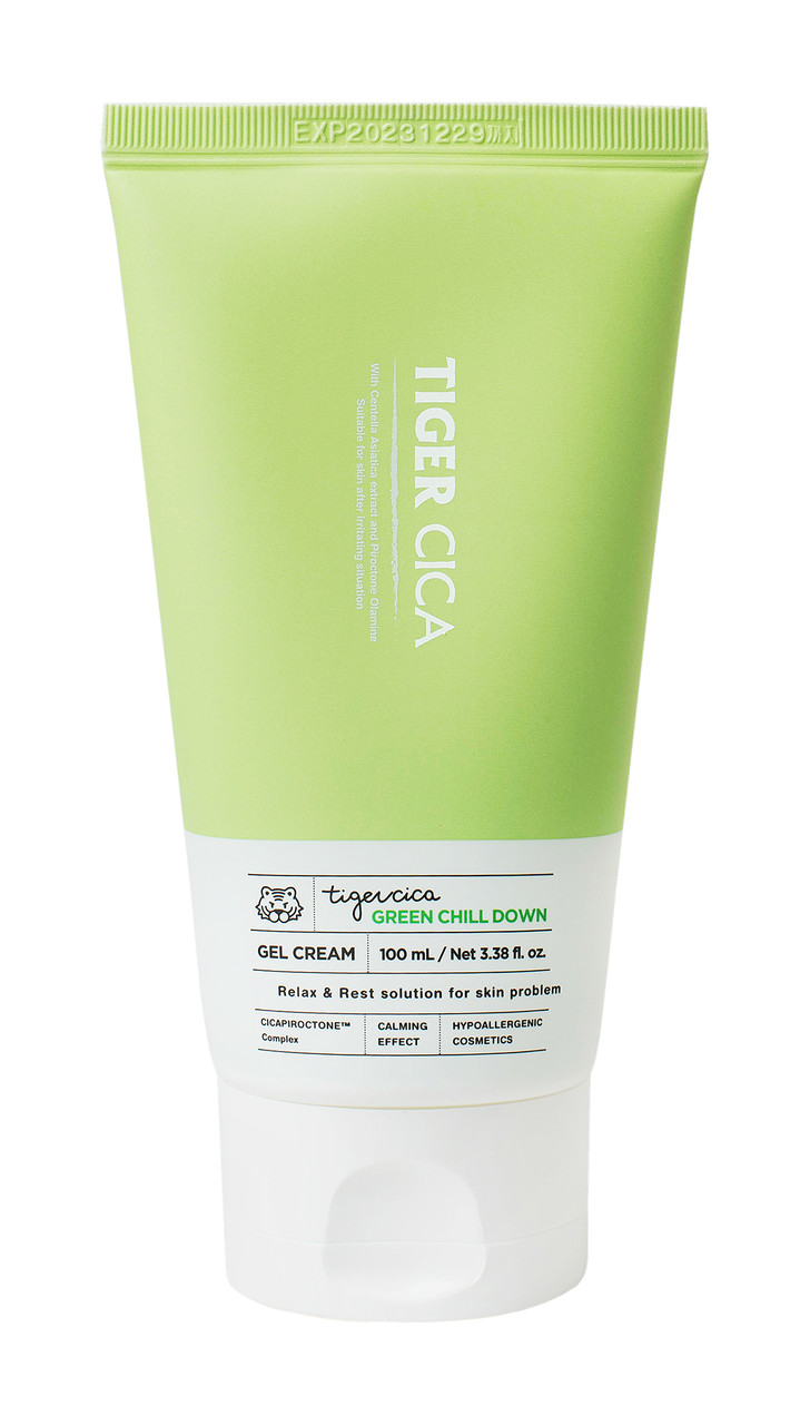 Успокаивающий крем для лица с экстрактом центеллы азиатской Tiger Cica Green Chill Down Gel Cream It's Skin