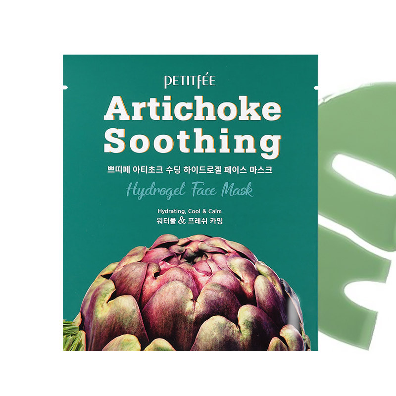 Гидрогелевые маски из листьев артишока Petitfee Artichoke Soothing Hydrogel Face Mask (5 шт)