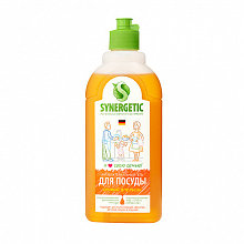 Средство биоразлагаемое SYNERGETIC для мытья посуды, детских игрушек с ароматом апельсина (0,5 л)