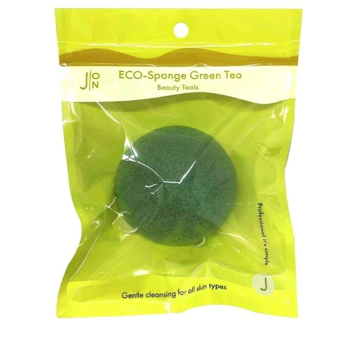 Спонж конняку с зеленым чаем J:ON ECO-Sponge Green Tea