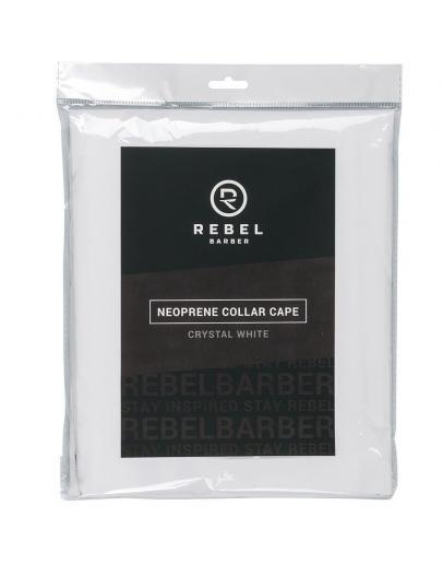 Пеньюар для парикмахера белый с неопреновым воротником REBEL BARBER Crystal White