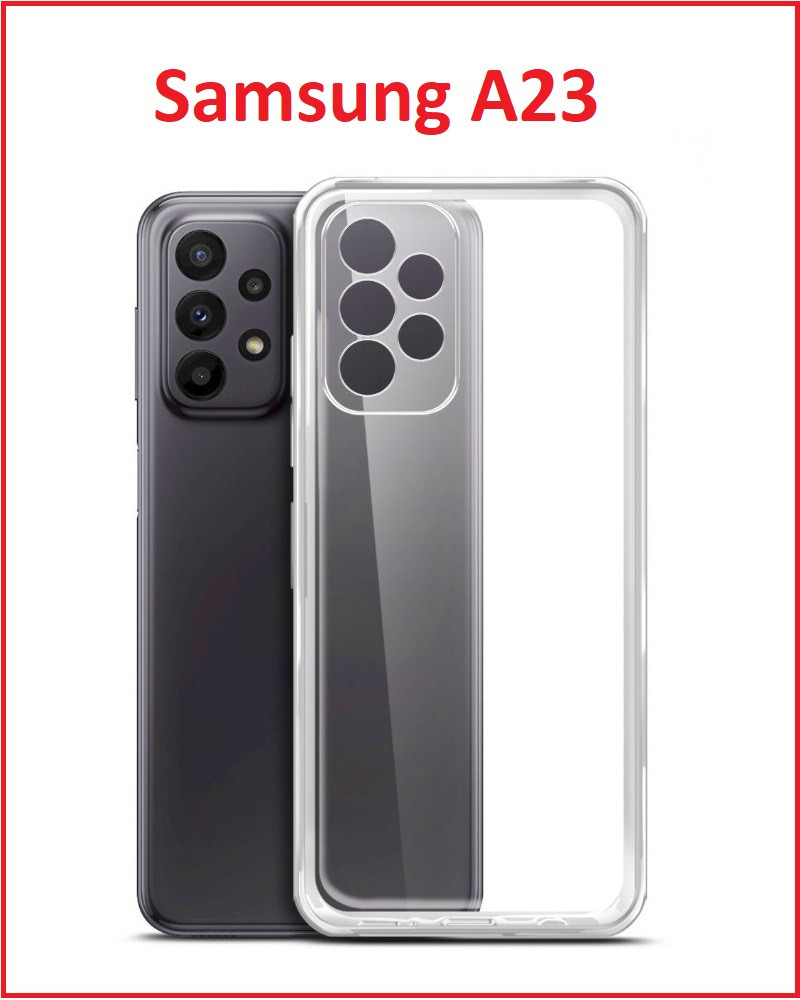 Чехол-накладка для Samsung Galaxy A23 SM-A235 (силикон) прозрачный с защитой камеры - фото 1 - id-p189538609
