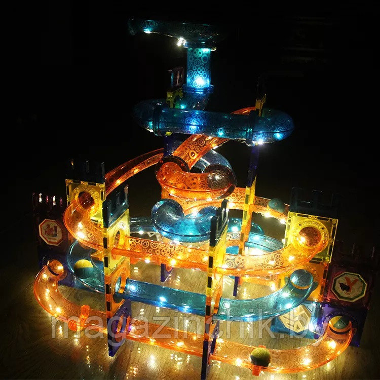 Магнитный конструктор лабиринт с шариками, свет, 131 дет., 2003 - фото 8 - id-p189993429