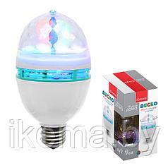 Лампа "Диско", 3 разноцветных LED лампы "VEGAS", цоколь Е27, 220v, 55099