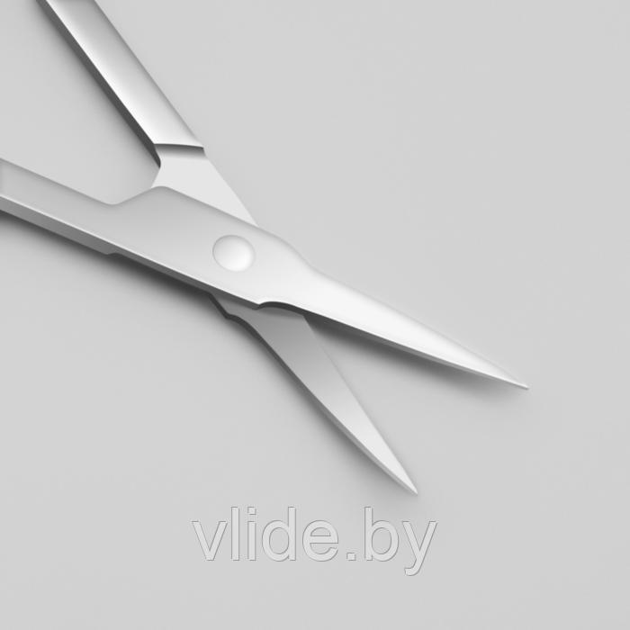 Ножницы маникюрные, загнутые, зауженные, 9 см, цвет серебристый - фото 2 - id-p189996828