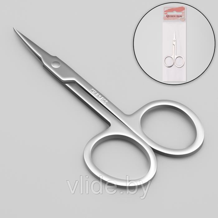 Ножницы маникюрные, загнутые, зауженные, 9 см, цвет серебристый - фото 1 - id-p189996828