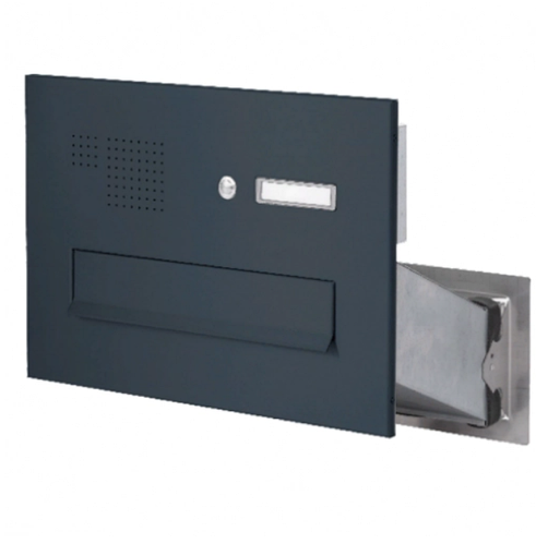 Ящик почтовый уличный встраиваемый цвет антрацит INOX (ID#190001021 ...