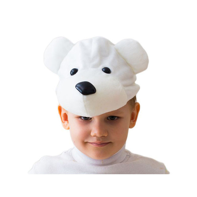 Карнавальная шапка Белый Мишка 1605 / Бока - фото 1 - id-p190002847