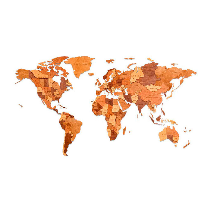 Карта мира Шоко Уорлд. Деревянный пазл EWA на стену Small - фото 1 - id-p190003099