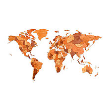 Карта мира Шоко Уорлд. Деревянный пазл EWA на стену Medium