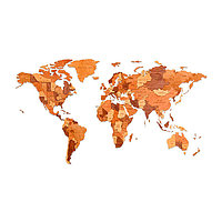 Карта мира Шоко Уорлд. Деревянный пазл EWA на стену Large