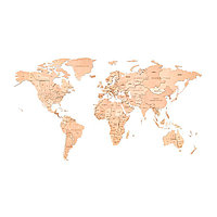 Карта мира Антачед Уорлд. Деревянный пазл EWA на стену Medium