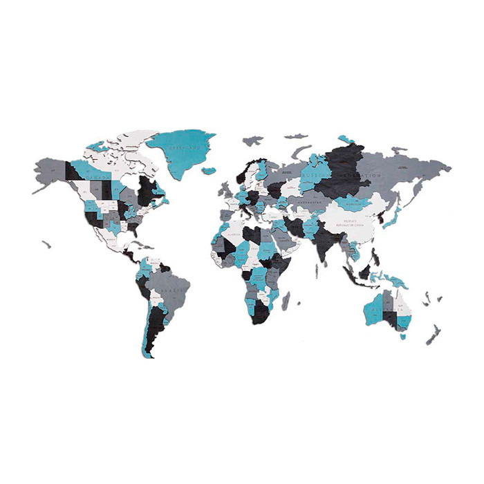 Карта мира Смоуки Дримс. Деревянный пазл EWA на стену Small - фото 1 - id-p190003105
