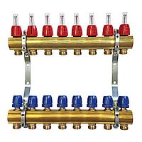 Коллектор для теплого пола латунный Capricorn Optimum 1 на 8 выходов