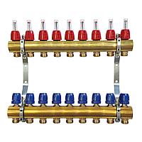 Коллектор для теплого пола латунный Capricorn Optimum 1 на 9 выходов