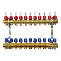 Коллектор для теплого пола латунный Capricorn Optimum 1 на 11 выходов