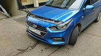 Дефлектор капота - мухобойка, Hyundai Solaris II 2017, Сobra Tuning