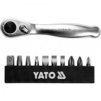 Набор инструмента, трещотка + биты (11пр.) "Yato" YT-14390