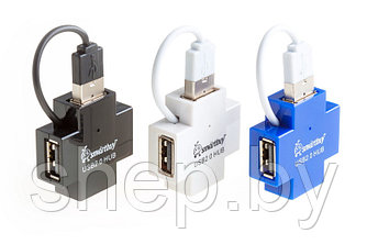 USB - Xaб Smartbuy 4 порта (SBHA-6900-B) (SBHA-6900-K) (SBHA-6900-W) цвет : синий,черный,белый