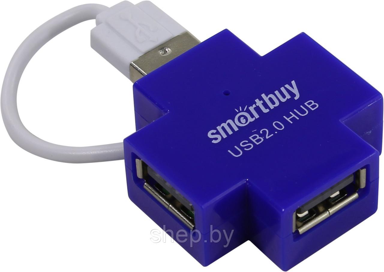 USB - Xaб Smartbuy 4 порта (SBHA-6900-B) (SBHA-6900-K) (SBHA-6900-W) цвет : синий,черный,белый - фото 3 - id-p190023259