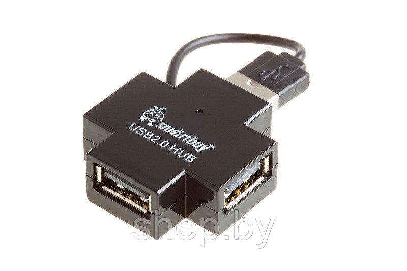 USB - Xaб Smartbuy 4 порта (SBHA-6900-B) (SBHA-6900-K) (SBHA-6900-W) цвет : синий,черный,белый - фото 7 - id-p190023259