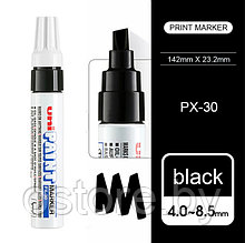 Перманентный маркер Uni Paint PX-30 4-8,5мм. Клиновидное перо. Черный unipaint px 30 Black