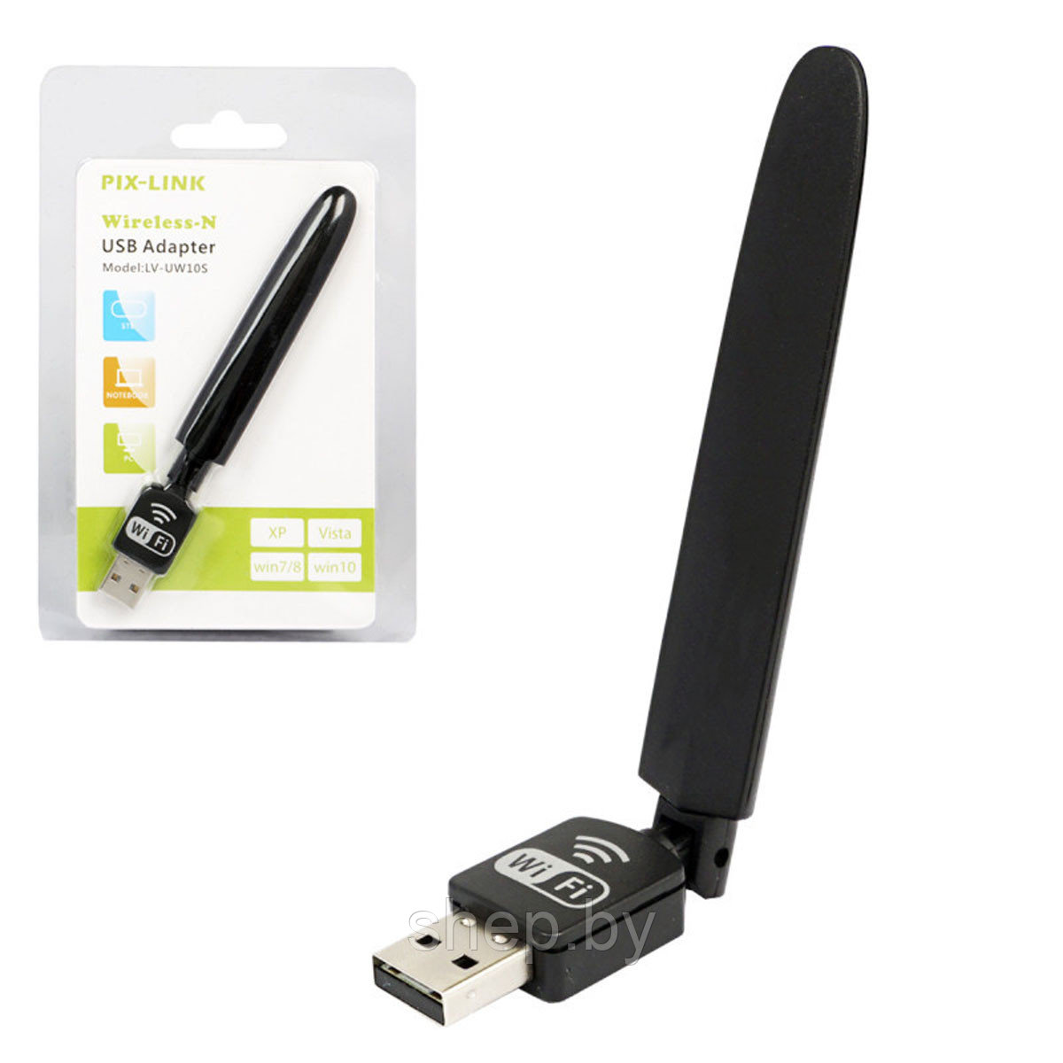 Беспроводной WI-FI USB Адаптер с антенной PIX-LINK LV-UW10 - фото 1 - id-p190030100